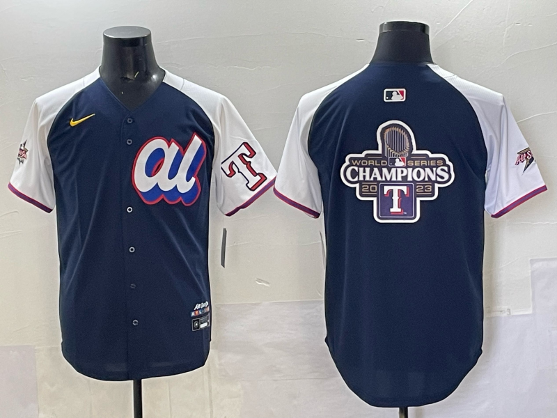 Men Texas Rangers blank blue Nike MLB All Star 2025 jersey style 001->texas rangers->MLB Jersey